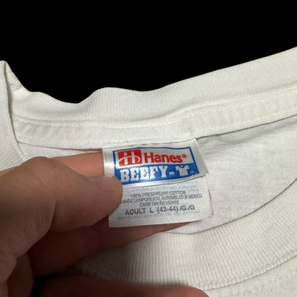 Vintage 90s Hanes Kickapoo Tavern Colorado White Shirt Men's Large FLAWS - Picture 6 of 8